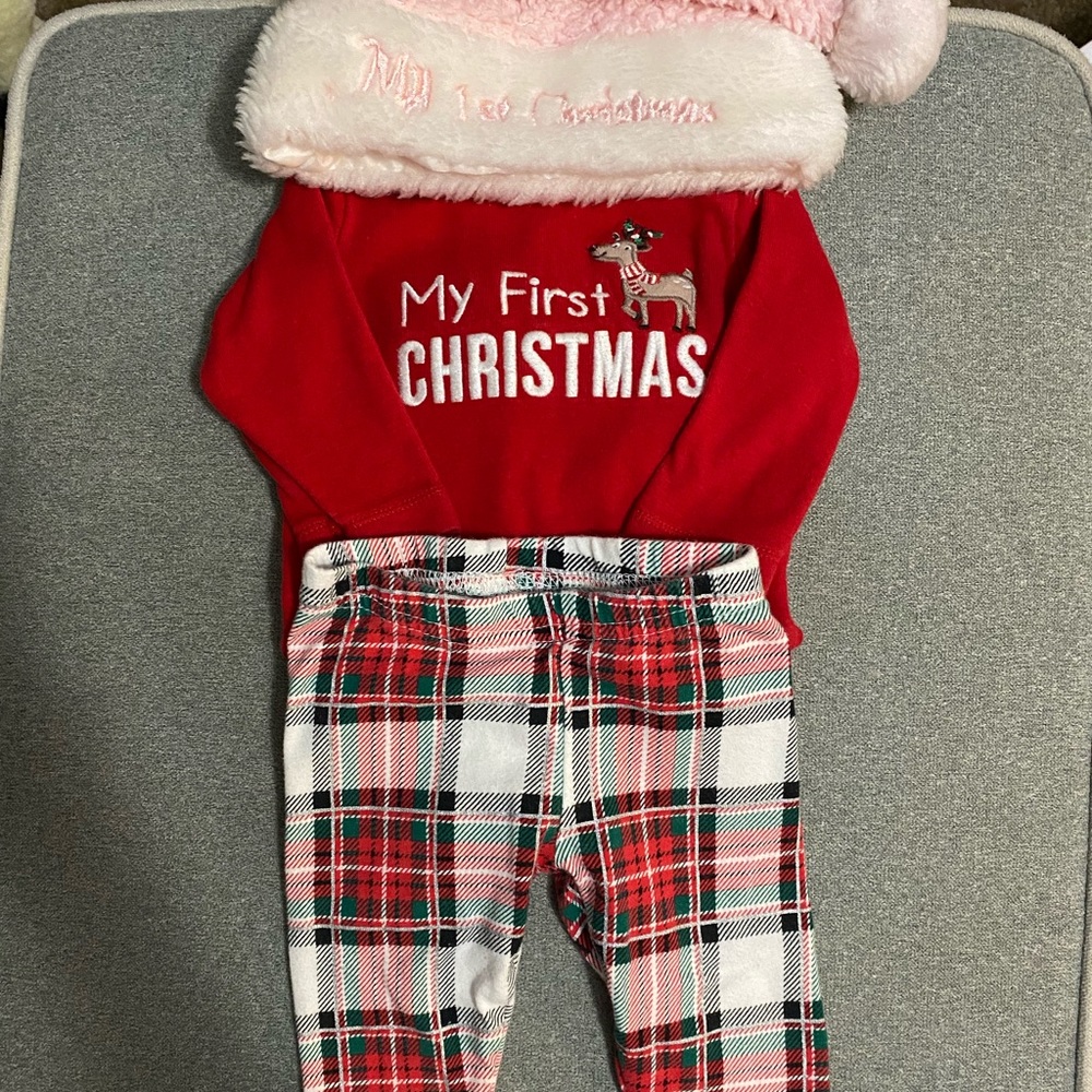 1st Christmas Outfit and Hat